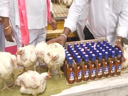 Watch: Chicken, Liquor Distributed By Leader Of KCR's Party For Dussehra Watch: Chicken, Liquor Distributed By Leader Of KCR's Party For Dussehra