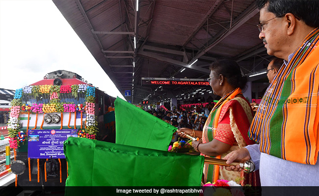 President Murmu Flags Off First Kolkata-Agartala Express In Tripura