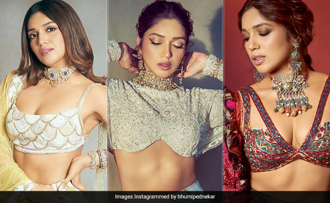 With Backless Details, Cutout Panels And More, Bhumi Pednekar's Festive Blouses Are Topping The Charts