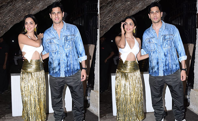Kiara Advani In A Glimmering Gold Skirt, Halter Crop Top Steals The Limelight With Sidharth Malhotra By Her Side