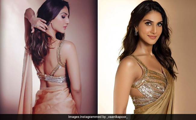 Golden Hour For Vaani Kapoor Means It Is Time To Glisten In A Gold Saree
