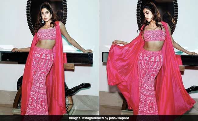 Janhvi Kapoor Stole Our Hearts And Attention In The Brightest Pink <i>Sharara</i> Set