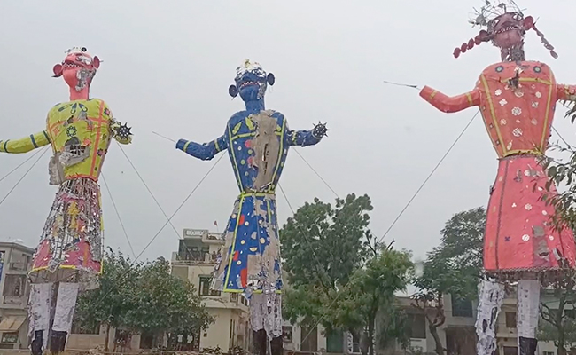 Video: Ahead Of Dussehra Celebrations, Rain Damages Ramlila Venue In UP