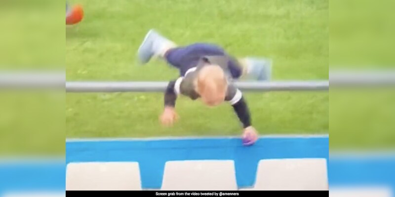 Kid Falls Over Stand During West Indies vs Scotland T20 World Cup Match. Watch - Vimarsana News