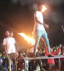 Watch: Man Attempts A Risky Fire Stunt, Beard Catches Fire