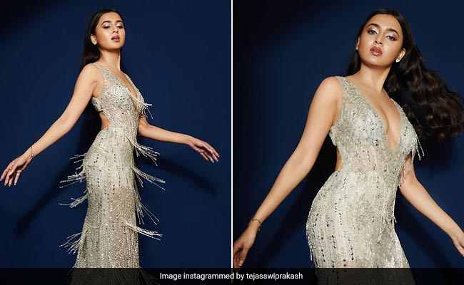 Tejasswi Prakash Dazzling Like Never Before In A Fringed Silver Gown