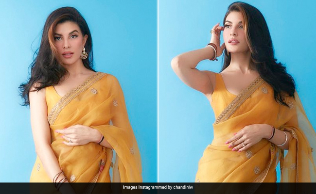 Jacqueline Fernandez In A Mustard Yellow Sabyasachi <i>Saree</i> Is All The Festive Glory We Needed Today