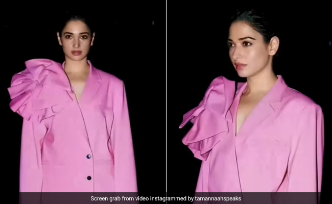 Tamannaah Bhatia's Oversized Pink Pantsuit Is A Fierce Boss Woman Look All Year Round