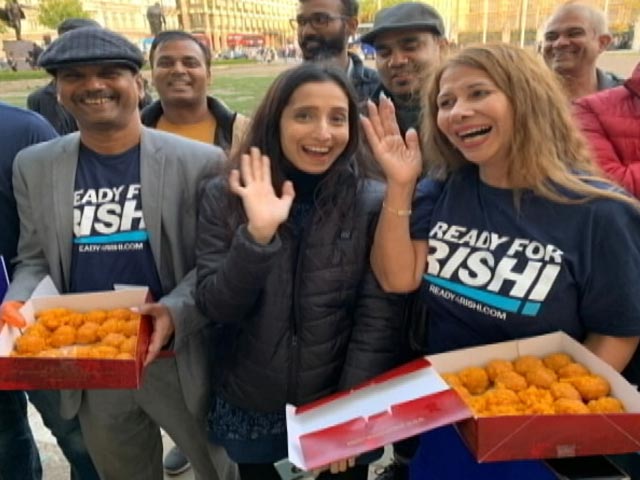 Watch: Indians In UK Celebrate Rishi Sunak With Motichoor Laddoos