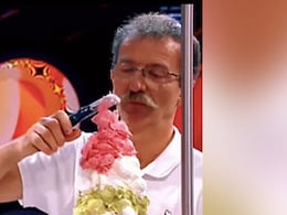 Watch: Man Balanced 125 Scoops Of Ice Cream On Cone And Broke Record