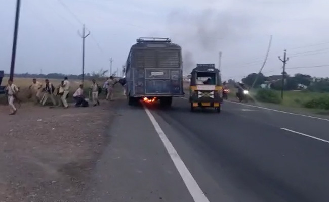 On Camera, Burning Man Under Bus, Cops Flee In Bihar Shocker