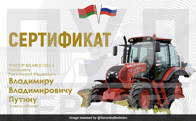 Vladimir Putin Gets A Tractor For His 70th Birthday
