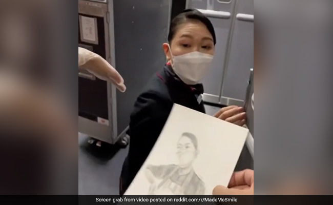 Viral Video: Man Draws Sketch Of Flight Attendant In Flight, She Surprises Him