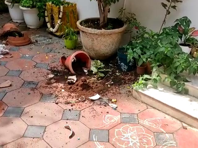 Telangana Rashtra Samithi Workers Attack BJP MP's Home