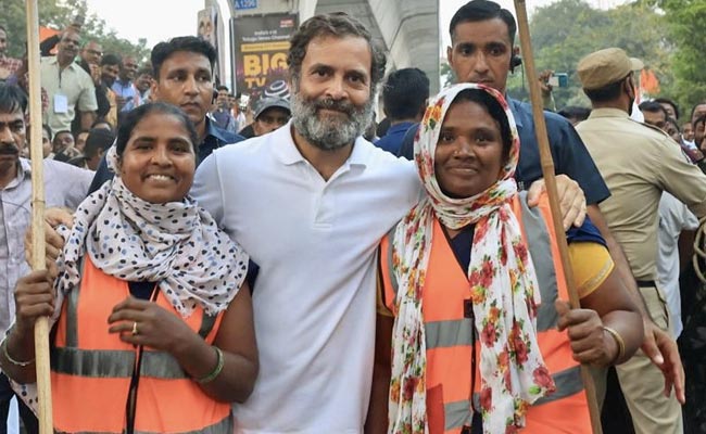 Video: Rahul Gandhi Rushes To Help As 2 Women Trip During 'Bharat Jodo Yatra'