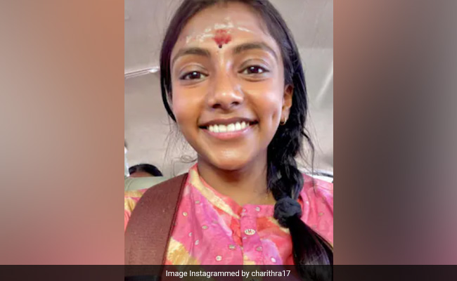 <i>Bridgerton</i> Actress Charithra Chandran Visits Thanjavur Temple In Tamil Nadu, Sports Red Tilak on Forehead. See Pics