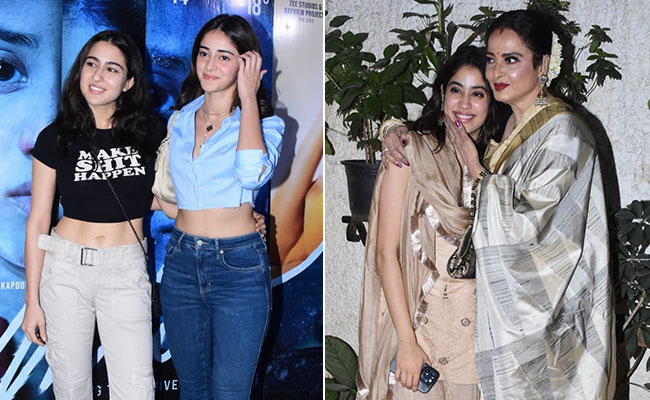Janhvi Kapoor's Cheer Squad At <i>Mili</i> Screening Included Rekha, Sara Ali Khan, Ananya Panday