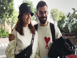 Anushka Sharma And Virat Kohli, Twinning And Winning At Airport Anushka Sharma And Virat Kohli, Twinning And Winning At Airport