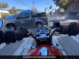 Caught On Camera: Pickup Truck Slams Into Motorbike After Being Hit By SUV Caught On Camera: Pickup Truck Slams Into Motorbike After Being Hit By SUV