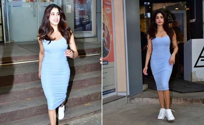 A Blue Bodycon Dress At The Gym? It Really Isn't A Surprise When Janhvi Kapoor Is Wearing It