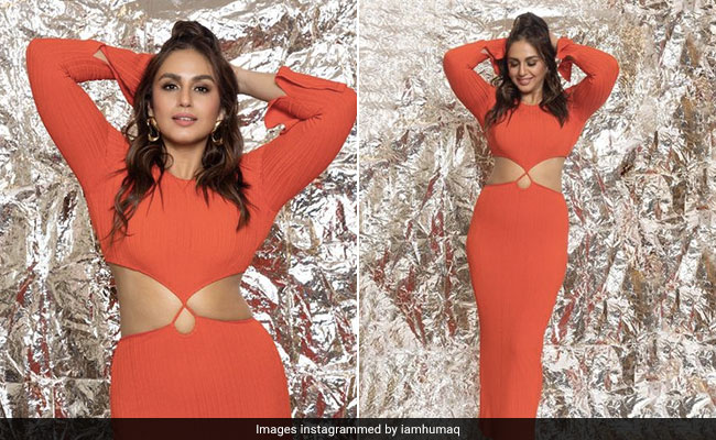Huma Qureshi's Got That Tangy Tangerine Zing With Her Cutout Bodycon Dress