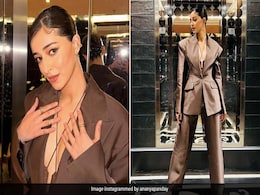 Ananya Panday Gives Power Dressing A Sassy Twist In An Oversized Brown Pantsuit Ananya Panday Gives Power Dressing A Sassy Twist In An Oversized Brown Pantsuit