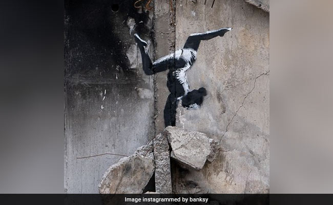 Banksy Unveils Mural Of A Ukrainian Gymnast On A Building Destroyed By Russia