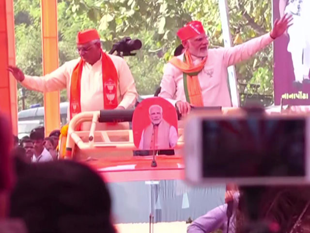 PM Modi, Gujarat Chief Minister Hold Roadshow In Valsad
