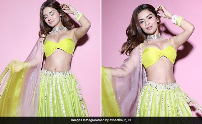 As Seen On Avneet Kaur, The Lime Green <i>Lehenga</i> Is Set To Be A Wedding Fashion Favourite