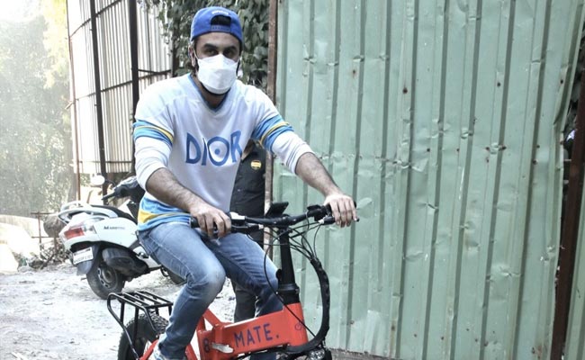 Ranbir Kapoor, On E-Bike, Checks On Construction Of New Home
