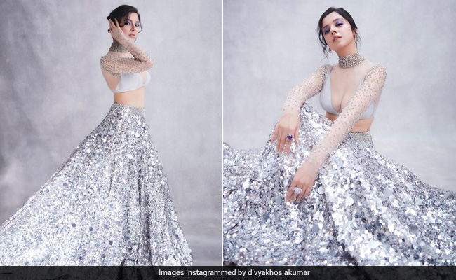 Is That A Disco Ball We See? No, It's Just Divya Khosla Kumar In A Glitzy Silver <i>Lehenga</i>