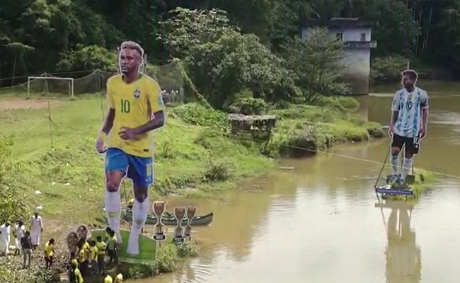 Messi, Neymar Cut-Outs Stand Tall In Kerala River Ahead Of FIFA World Cup
