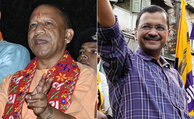 "Politics Of Abuses": Arvind Kejriwal On Yogi Adityanath's '<i>Namoona</i>' Jab