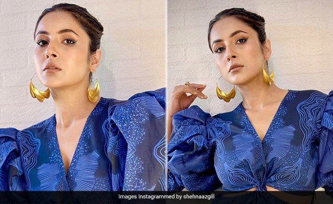 Drama Has A New Name And It's Shehnaaz Gill In A Cutout Blazer With Exaggerated Shoulders And Gold Earrings