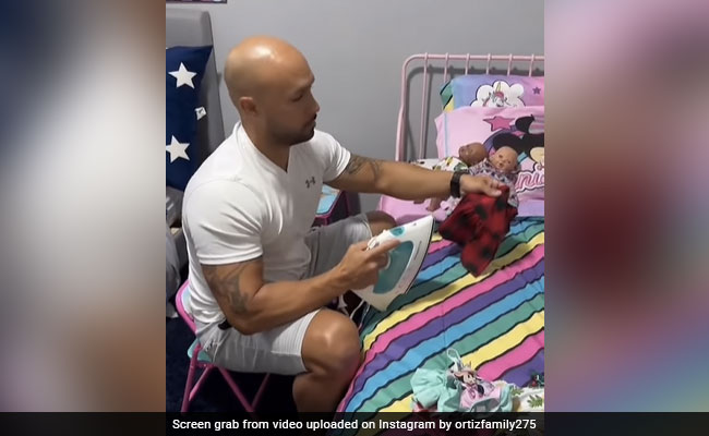 Video Of Father Ironing Clothes Of Daughter's Dolls Amuses Internet