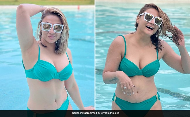 Urvashi Dholakia Is "Embracing Womanhood" In All Its Glory Wearing A Blue Swimsuit By The Pool