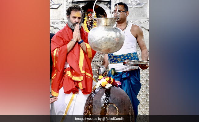 Rahul Gandhi Offers Prayers At Ujjain's Mahakal Temple