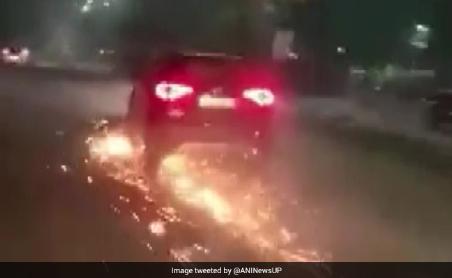 Viral Video: Car Drags Bike For 1 km In Ghaziabad, Sparks Fly Out
