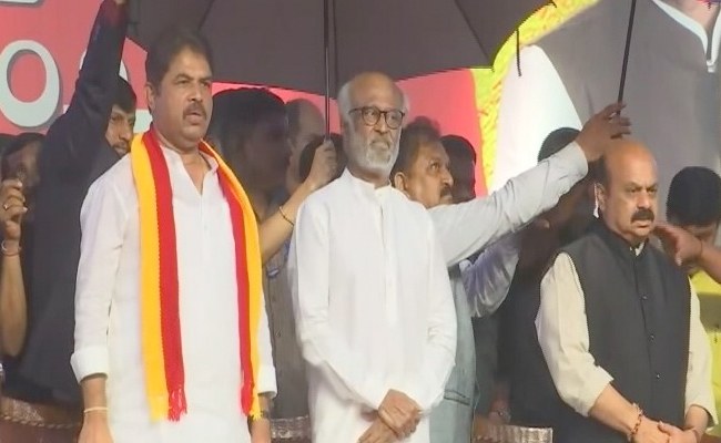 Rajinikanth Attends Karnataka Ratna Award Ceremony To Honour Late Puneeth Rajkumar