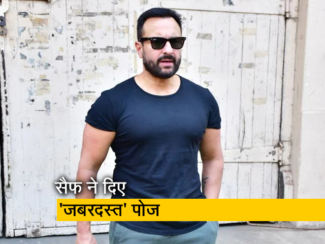 महबूब स्टूडियो में स्पॉट हुए सैफ अली खान, कैमरे पर दिए पोज