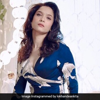 ankita lokhande blue dress Bridget Navy Smocked Midi Dress main image 1