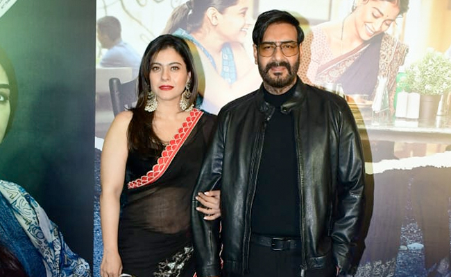 Pics: Kajol And Ajay Devgn Twin In Black At <i>Drishyam 2</i> Screening