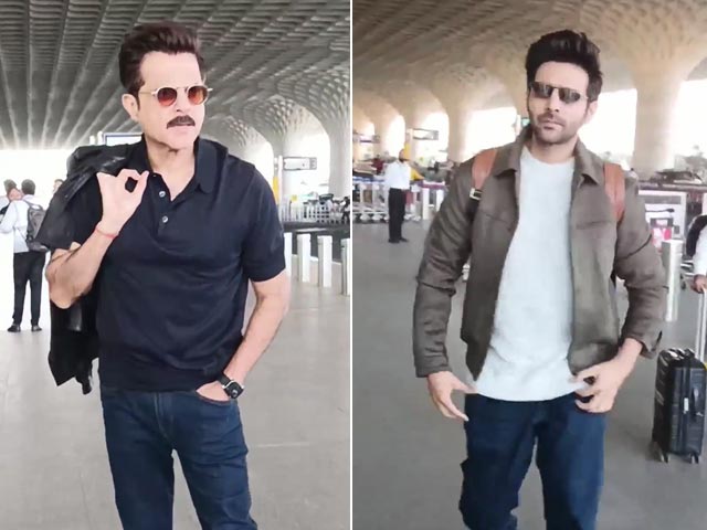 अनिल कपूर और कार्तिक आर्यन का एयरपोर्ट पर स्टाइलिश लुक