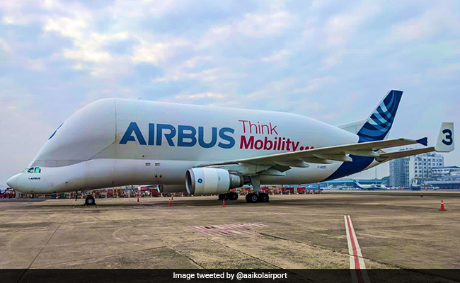 Frenzy Among Flyers As Whale-Shaped Airbus 'Beluga' Lands At Kolkata Airport
