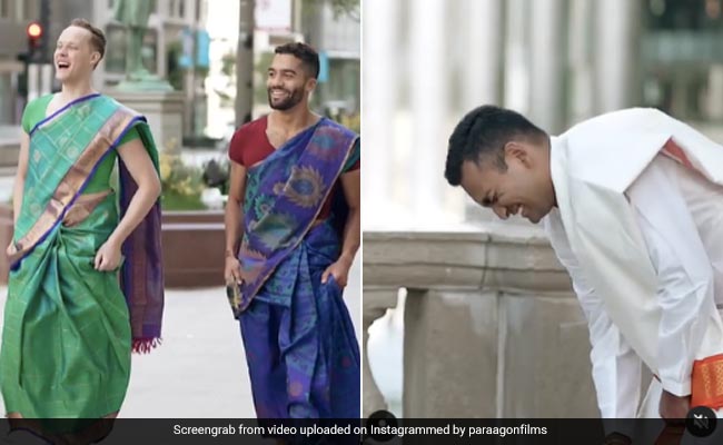 साड़ी पहनकर शादी में शामिल हुए दूल्हे के दोस्त, दुल्हन छोड़ सभी उसी को देखने लगे, देखें वायरल वीडियो साड़ी पहनकर शादी में शामिल हुए दूल्हे के दोस्त, दुल्हन छोड़ सभी उसी को देखने लगे, देखें वायरल वीडियो