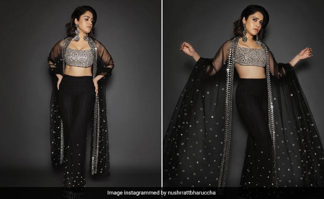 Nushrratt Bharuccha In A Fusion Festive Outfit Is "Black Magic" Of The Right Kind