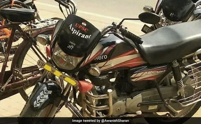 Bureaucrat Shares Pic Of Bike Sticker Of Civil Service Aspirant, Internet Amused