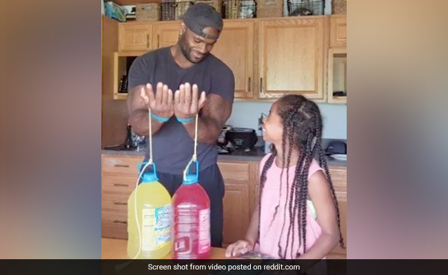 Little Girl Pranks Dad With Hilarious Weight Challenge, The Result Is A Treat to Watch