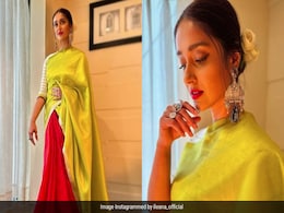 All The Colours Sit Right On Ileana D'Cruz's Bright Colourblock <i>Saree</i> All The Colours Sit Right On Ileana D'Cruz's Bright Colourblock <i>Saree</i>