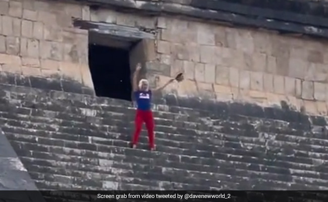 Viral Video: Water Bottles Thrown At Tourist For Climbing Mayan Pyramid in Mexico
